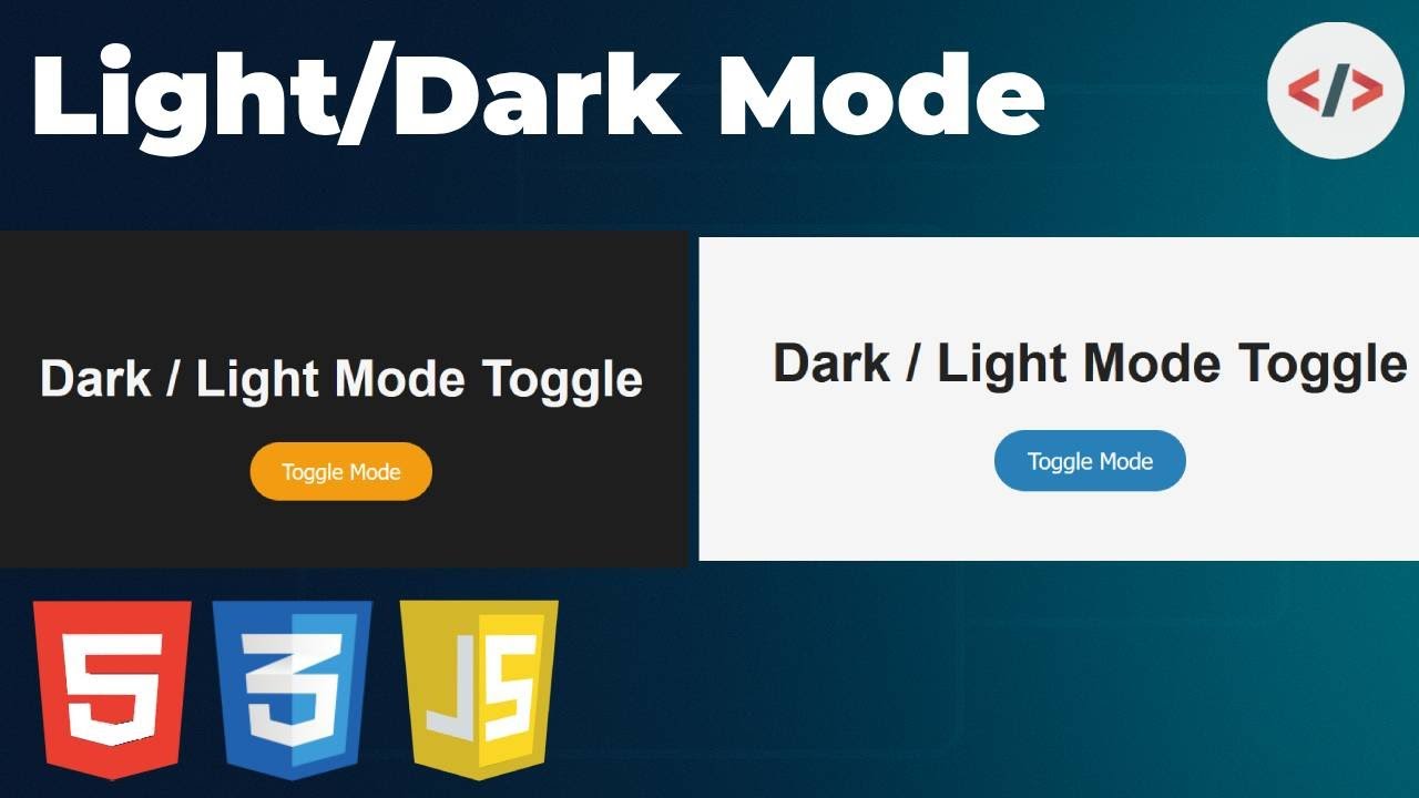 🌗 Dark / Light Mode Toggle Using HTML, CSS & JavaScript (Under 2 ...
