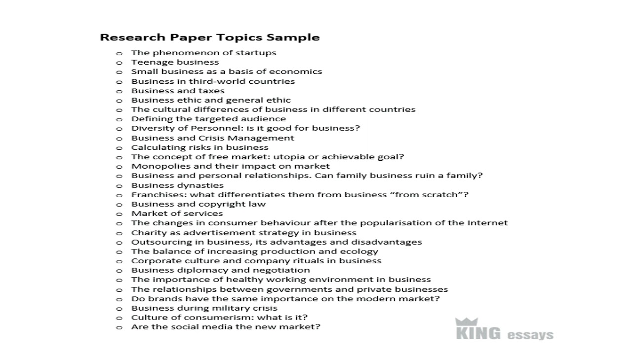 media research paper topics