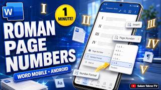 How to Insert Roman Page Numbers in Microsoft Word Mobile (Step-by-Step)
