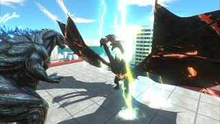 Godzilla VS Dark Lava Kaiju monsters  Animal Revolt Battle Simulator