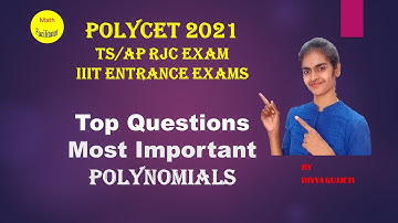PolyCet Most Important Questions| Top Questions |Polynomials |  TSRJC| APRJC | IIIT Entrance
