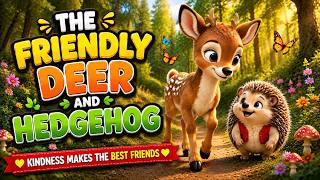 🦌 The Friendly Deer & Little Hedgehog | Heartwarming Moral Story for Kids | Little Kind Hearts