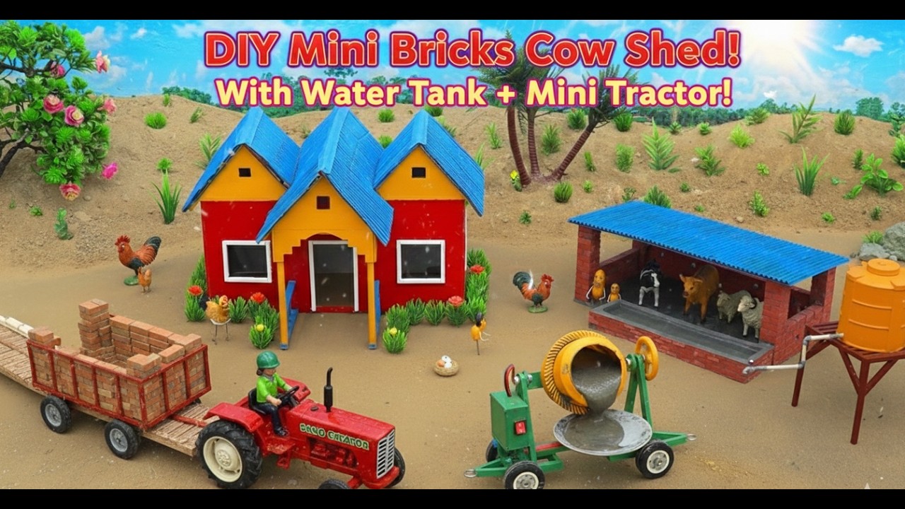 Miniature Engineering Building a Cow Shed with Water System