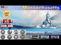 ✔ Лучший ПМК Линкор "Massachusetts" VIII уровень США | [ WoWS ] World of WarShips REPLAYS