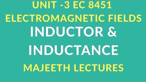 EC 8451 ELECTROMAGNETIC FIELDS-INDUCTOR AND INDUCTANCE