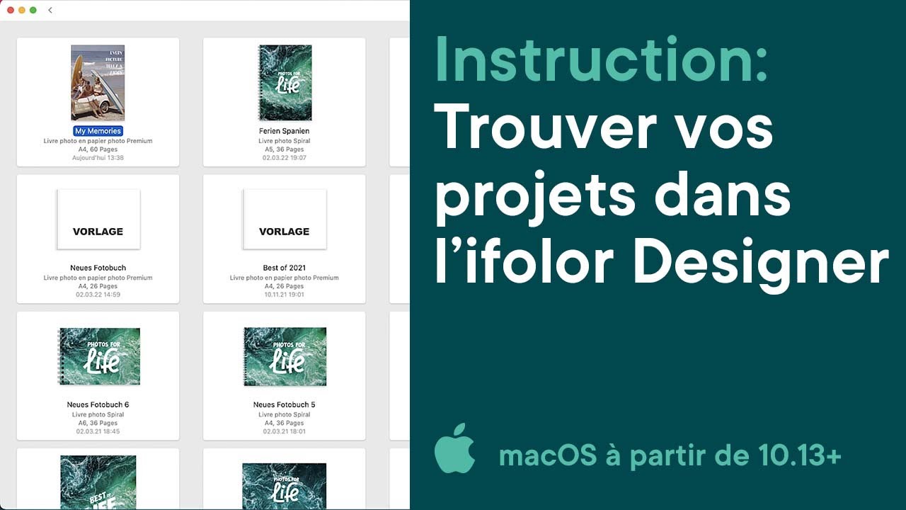 Tutoriels ifolor | Voici comment trouver vos projects dans l'ifolor  Designer pour Mac - YouTube
