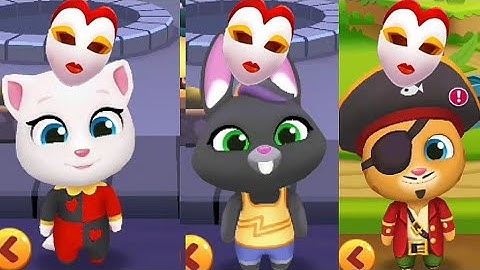 Talking Tom Gold Run MASQUERADE BALL event Becca Sparkles vs Pirate Ginger vs Lucky Angela Gameplay