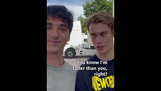 Nicholas Galitzine and Taylor Zakhar Perez - Red White and Royal Blue movie behind the scenes