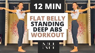 12 Min Standing Deep Core ABS Cardio for Flat Belly| Fat Burning Workout at Home