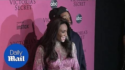 Winnie Harlow gets close to Wiz Khalifa at VS afterparty