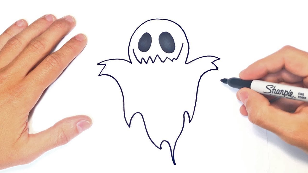 Cómo dibujar un Fantasma Paso a Paso | Dibujo de Fantasma - thptnganamst.edu.vn