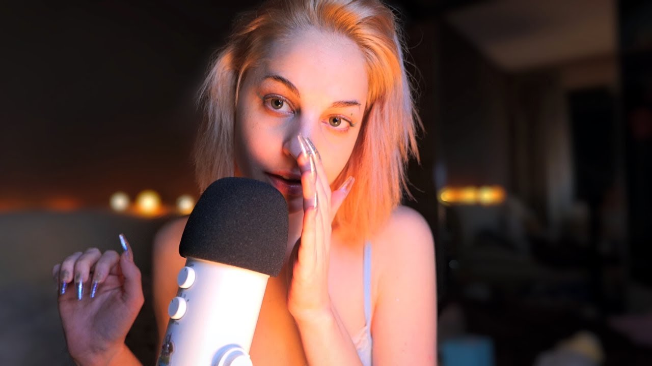 ASMR LONG NAILS 💅 W CLOSE BREATHY INAUDIBLE (hand movements, close whispers)