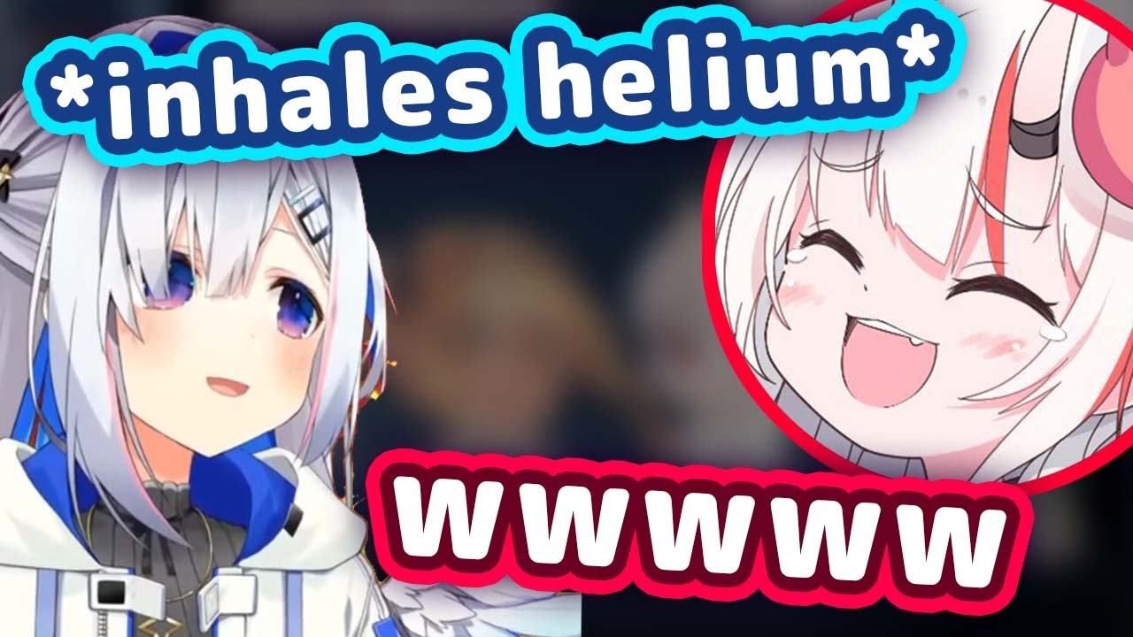 Marine Can't Stop Laughing at Kanata and Ayame's High Pitched Helium Voices 【ENG Sub/Hololive】