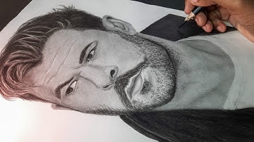 Drawing Chris Hemsworth (thor) -Timelapse