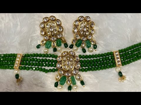 how to make jewellery at home I Tutorial I #DIY #Kundan #indianjwellery I necklace making at home - video from Complimento