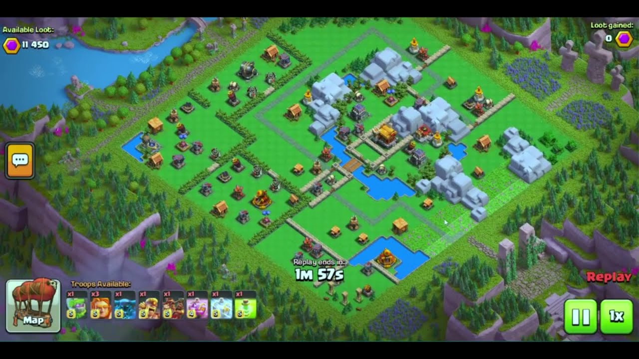 How to attack Skeleton Park Two shot | Skeleton Prak Two shot attack using mountain golem 