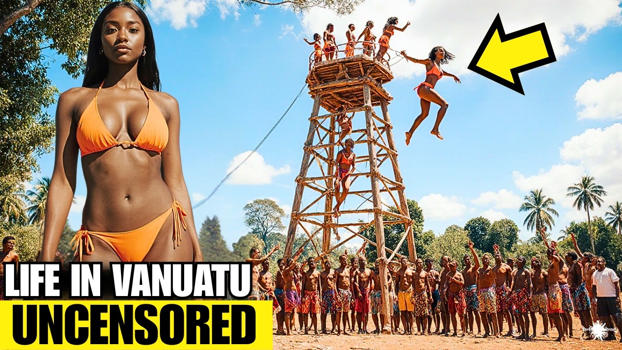 Жизнь в ВАНУАТУ: САМЫЙ СТРАННЫЙ ритуал, когда ЖЕНЩИНЫ прыгают в пропасть, чтобы УМЕРЕТЬ!