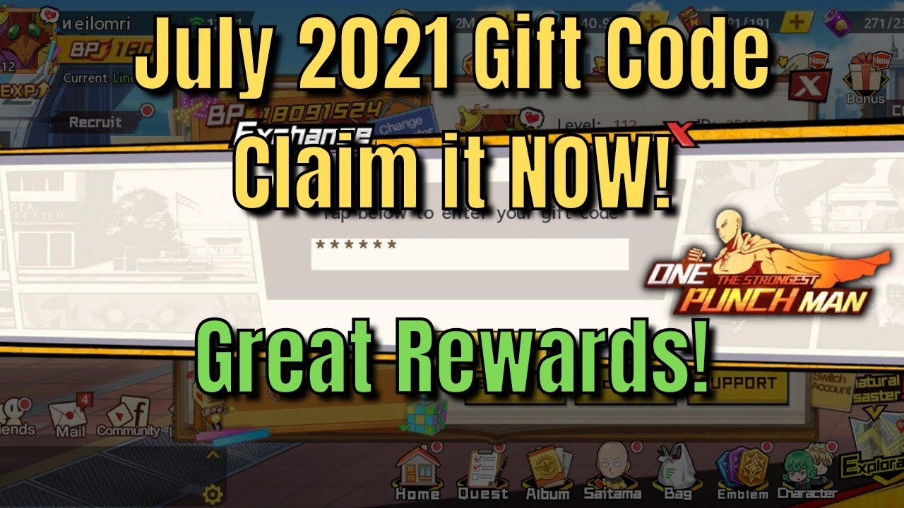 New Gift Code|July 5 2021|Unique Rewards - One Punch Man: The Strongest