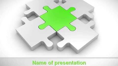 Green Center Jigsaw PowerPoint Template by PoweredTemplate.com