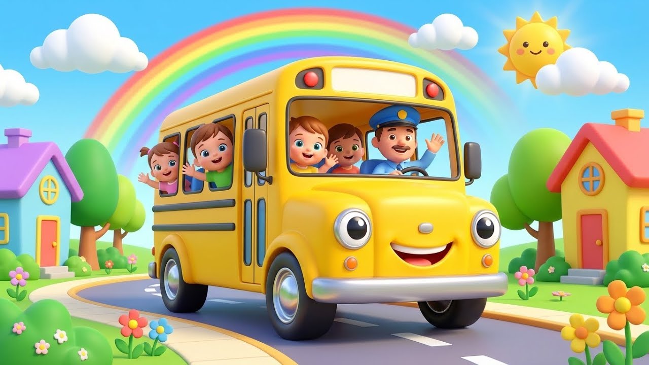 The Wheels on the Bus | The Happy Bus Adventure 🚌 | 