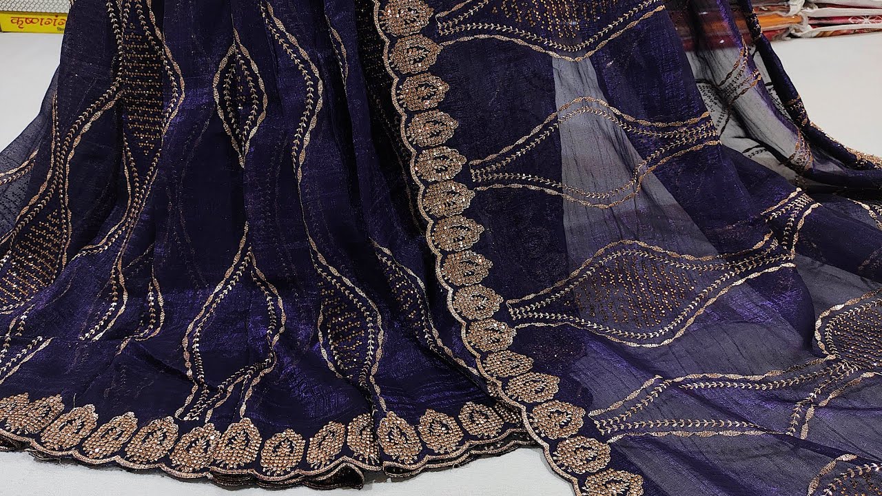 Stone Work Party Wear Fancy Saree New Design Latest Collection Designer Saree Rs 2199