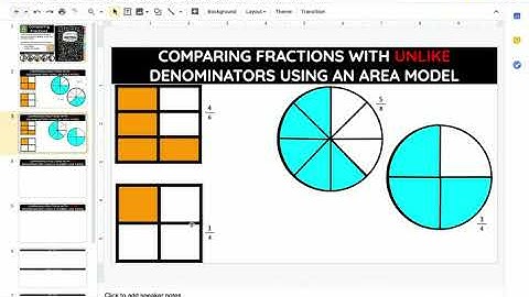 Comparing Fractions - Area Model