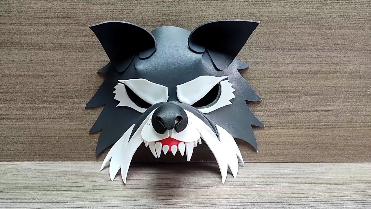 Bronceado Competir emulsión Como hacer máscara de Lobo con Foamy DIY How to make mask wolf - YouTube