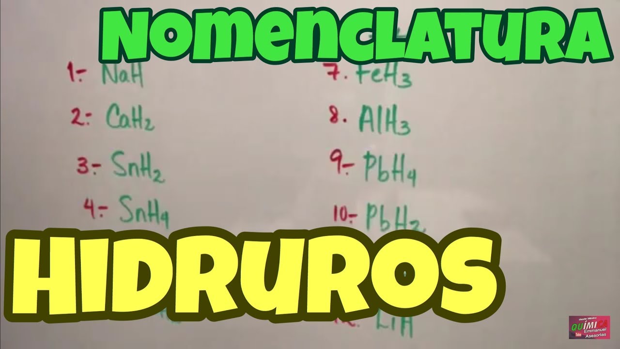 Hidruros. Nomenclatura (Parte 2) YouTube