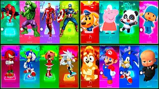 Tiles Hop EDM Rush- Spiderman 🆚 Hulk 🆚 Iron Man 🆚 Captain America 🆚 Super Mario 🆚  Sonic 🆚 Boss Baby