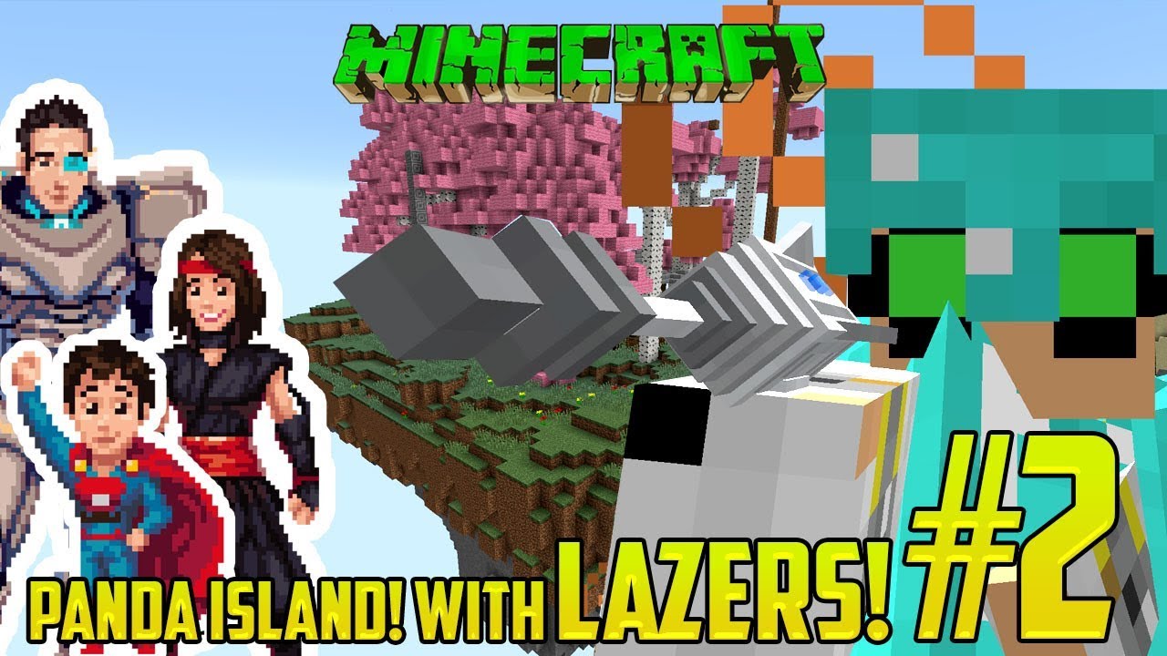 Minecraft: PANDA ISLAND WITH LAZER BEAMS. PART 2.