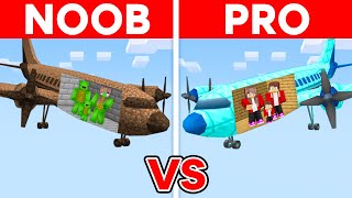 Mikey vs JJ Family  Noob vs Pro: Airplane House Build Challenge in Minecraft