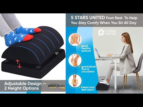 Foot Rest for Under Desk at Work Adjustable Foam Footrest  for Office & Home–Ergonomic Foot Stool