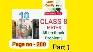 Class 8 mathematics chapter 10 statistics part 1 page no 200 textbook question and answers