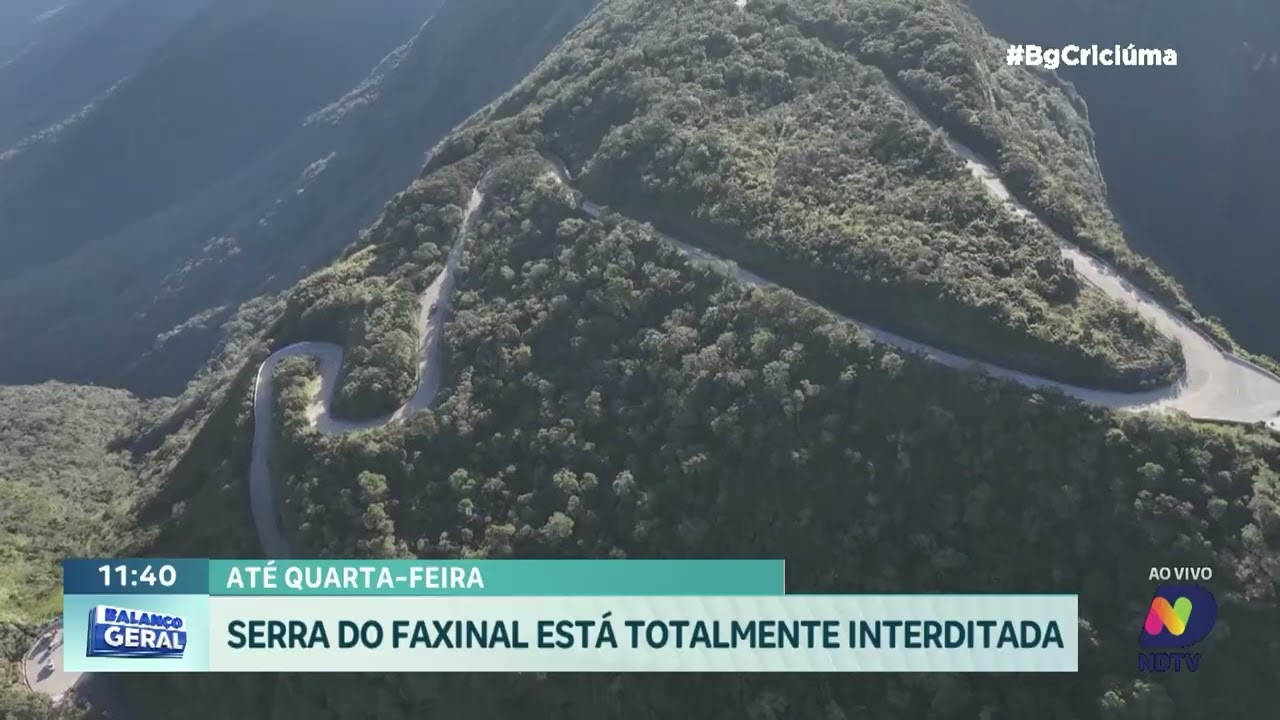 Interdição na Serra do Faxinal segue até quarta-feira