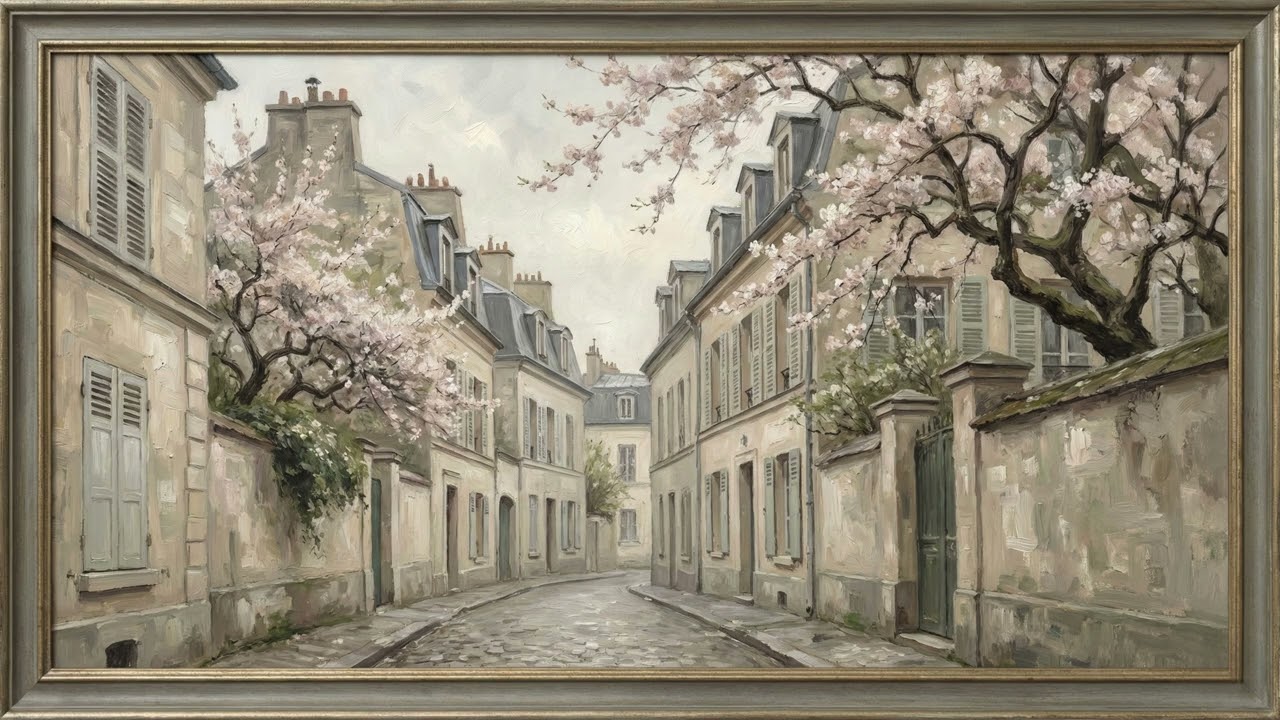 Paris Study Session | Narrow Stone Street in Early Spring | Soft Classical Piano for Reading & Focus
