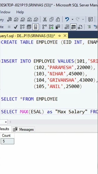 how-to-find-out-max-salary-in-sql-sql-in-telugu-youtube
