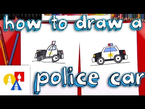 How To Draw A Cartoon Police Car