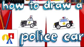Cara Menggambar Mobil Polisi Kartun