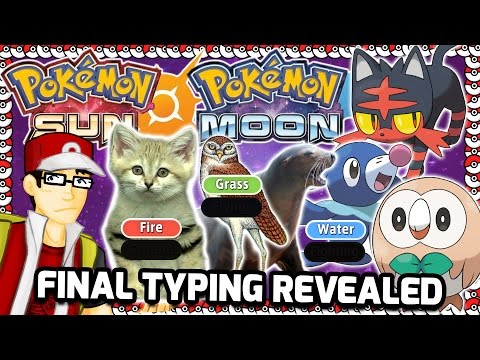 Pokemon Sun and Moon STARTER FINAL TYPES REVEALED and Real Animal Counterparts!