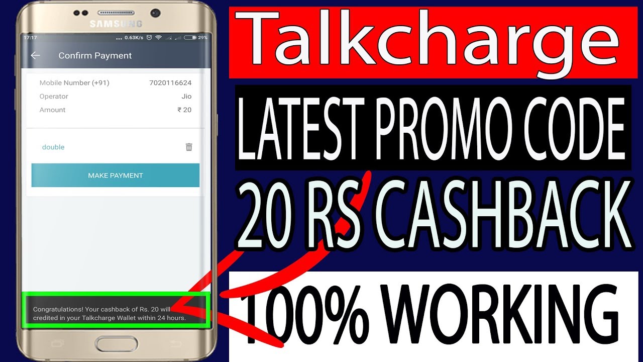 Talkcharge - Get Rs 20 Cashback on Rs 20 Recharge or Bill Payment (new user offer) | Promo code