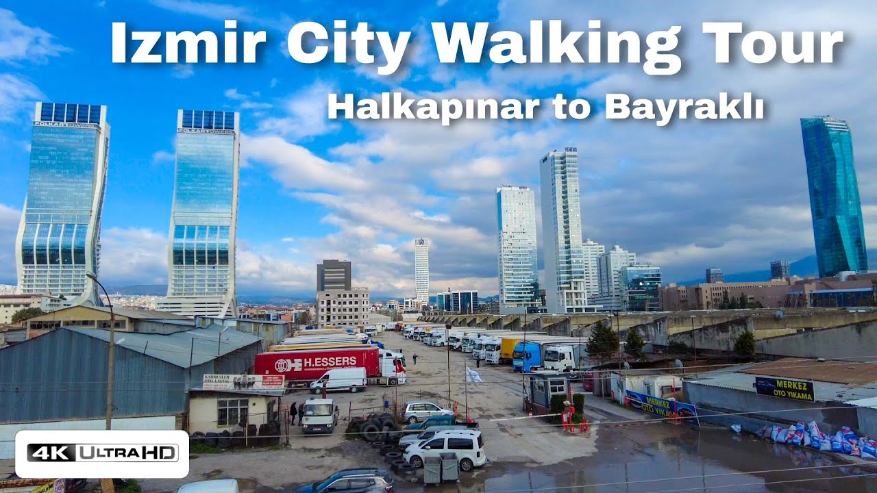 Izmir, तुर्किये | Halkapınar | शहर के केंद्र की सैर 4K