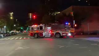 FDNY LADDER 43 & FDNY ENGINE 53 RESPONDING ON EAST 106TH STREET IN SPANISH HARLEM, MANHATTAN, NYC.