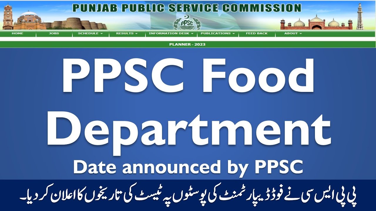 PPSC Food Department Test Assistant Food Controller Food Grains