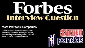 Forbes Data Analytics/Science Interview Question SOLVED with Python Pandas | Medium Difficulty
