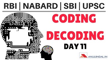 CODING DECODING - FOR RBI | RRB | SBI | UPSC | SSC CGL | DAY 11