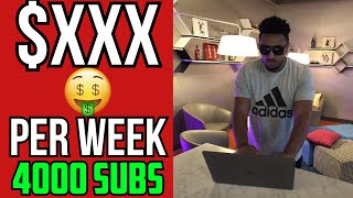 How much money do I earn from Youtube with 4000 subs