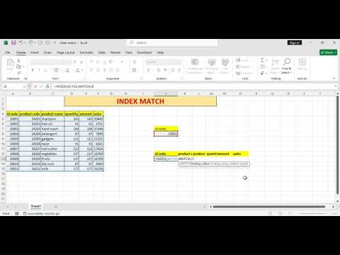 INDEX MATCH FORMULA IN EXCEL - YouTube