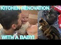 Living through a kitchen renovation with a 10 month old BABY and 5 animals! Mom vlog vegan