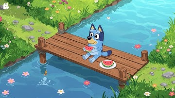 Bluey’s Watermelon by the River 🍉 Chill Lofi Beats  🌊 Lofi Music to Focus & Unwind