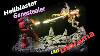 Hellblaster Genestealer Diorama Warhammer 40k LED lights